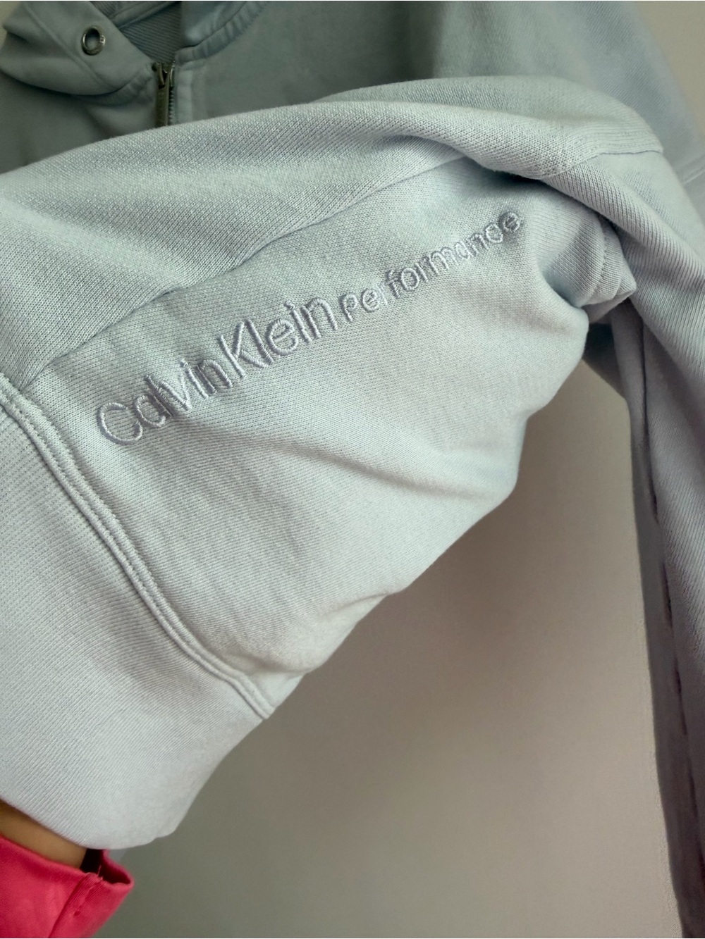 Calvin Klein Light Blue/Grey Zip-Up Hoodie - Picture 5 of 5